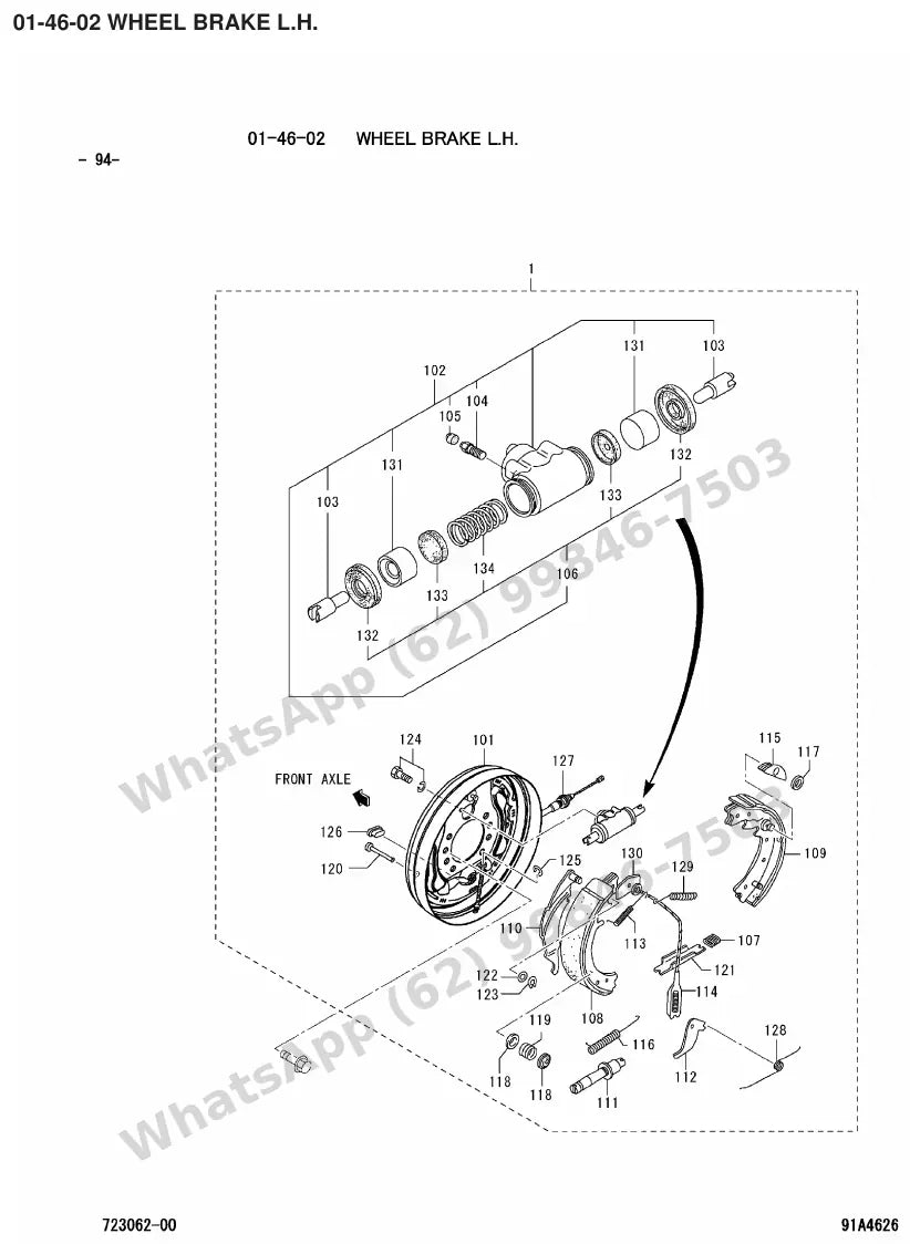 Vista explodida de peças do Catálogo Caterpillar GP20N – exemplo 3