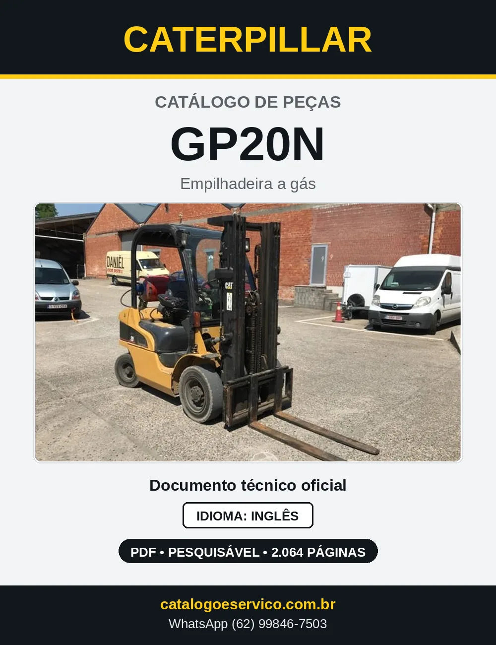 Capa do Catálogo de Peças Caterpillar GP20N em PDF