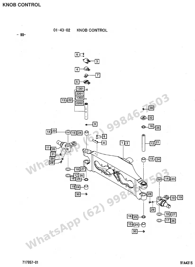 Vista explodida de peças do Catálogo Caterpillar GP20ZN – exemplo 1