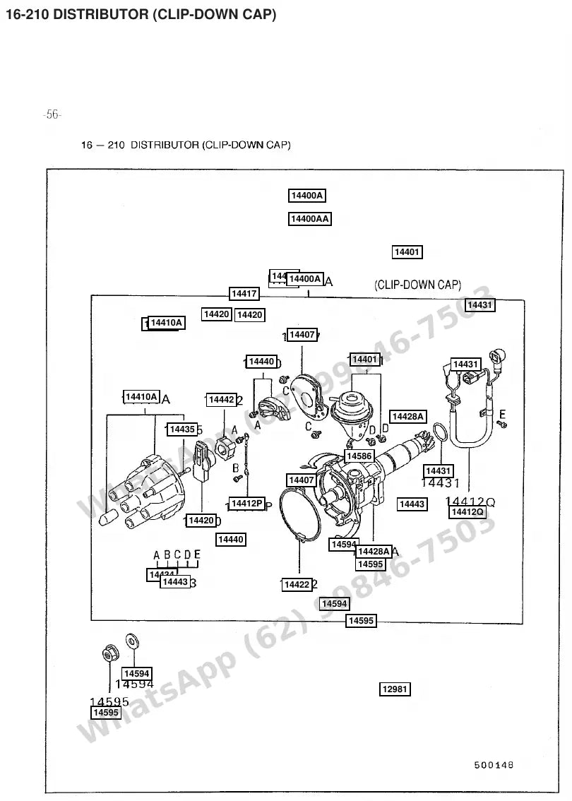 Vista explodida de peças do Catálogo Caterpillar GP25 FC – exemplo 1