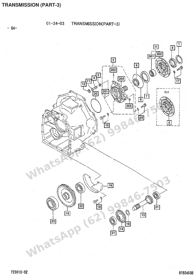 Vista explodida de peças do Catálogo Caterpillar GP25 FC – exemplo 2