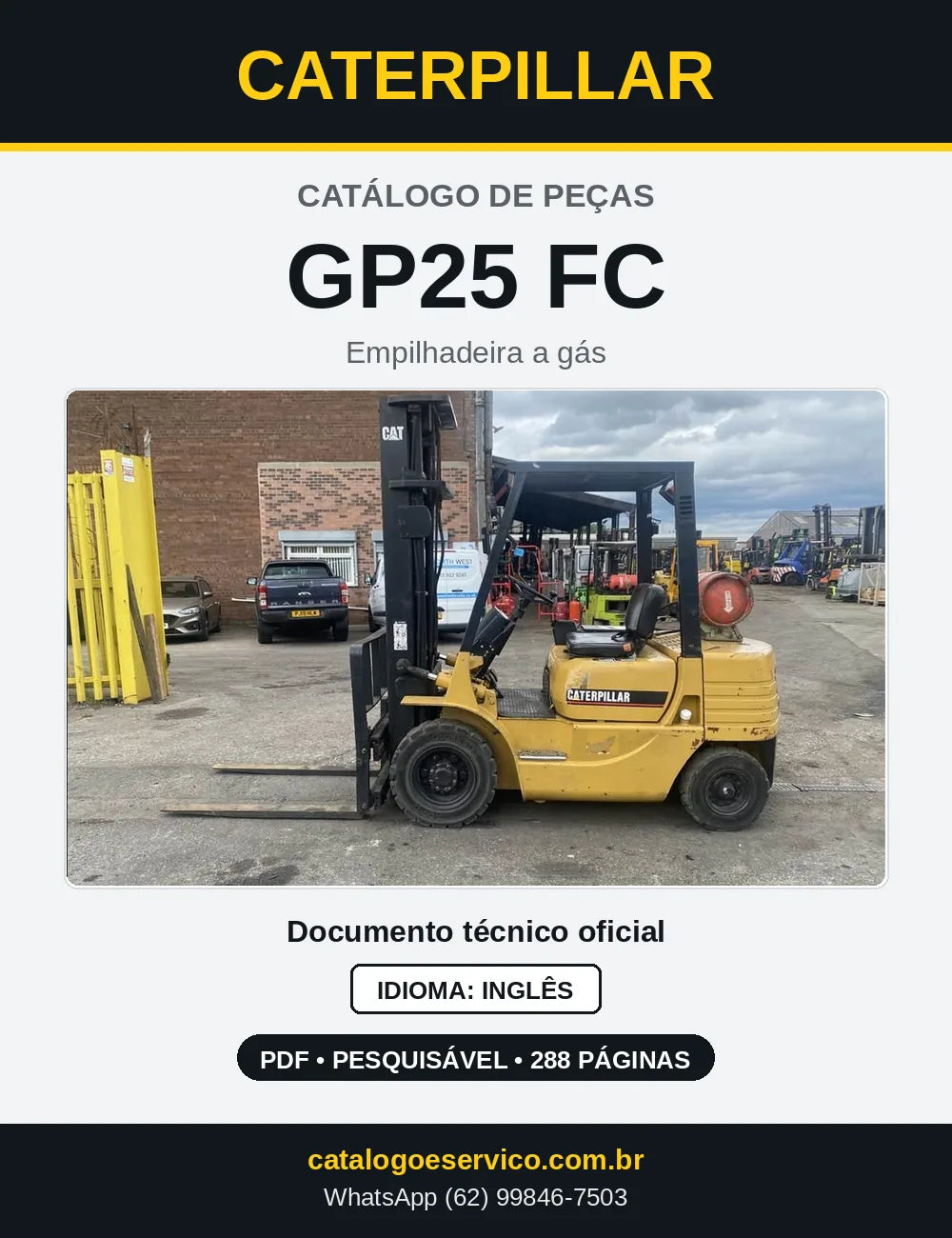 Capa do Catálogo de Peças Caterpillar GP25 FC em PDF