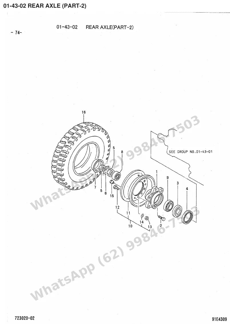 Vista explodida de peças do Catálogo Caterpillar GP25 MC – exemplo 1