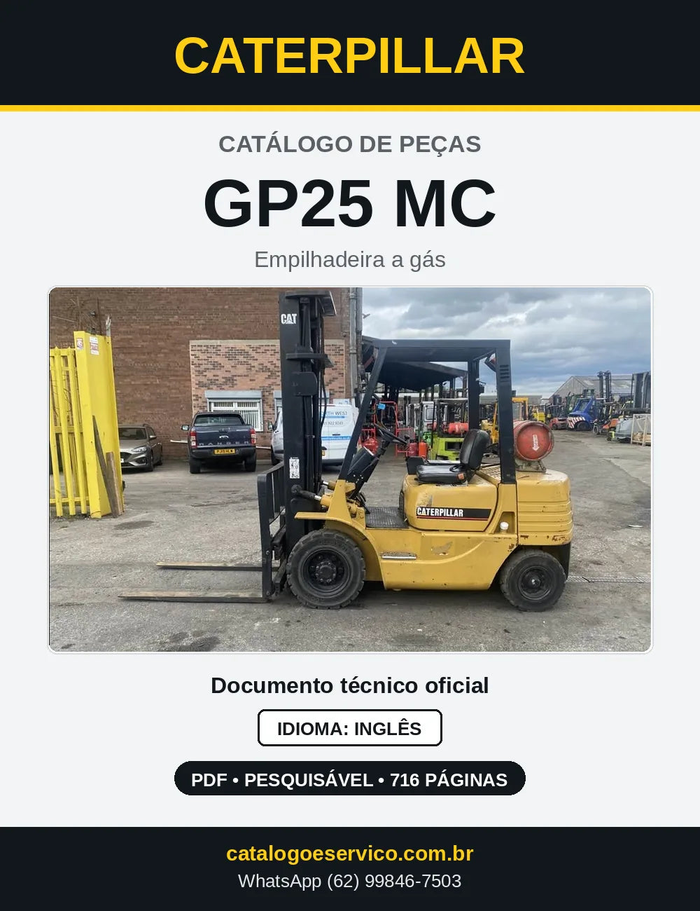 Capa do Catálogo de Peças Caterpillar GP25 MC em PDF