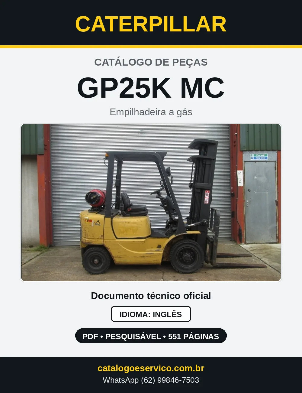 Capa do Catálogo de Peças Caterpillar GP25K MC em PDF