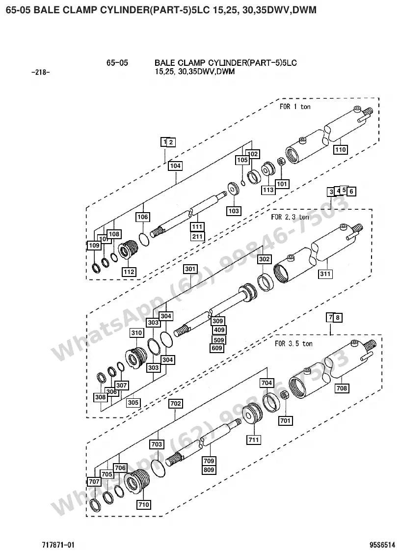 Vista explodida de peças do Catálogo Caterpillar GP25N – exemplo 1