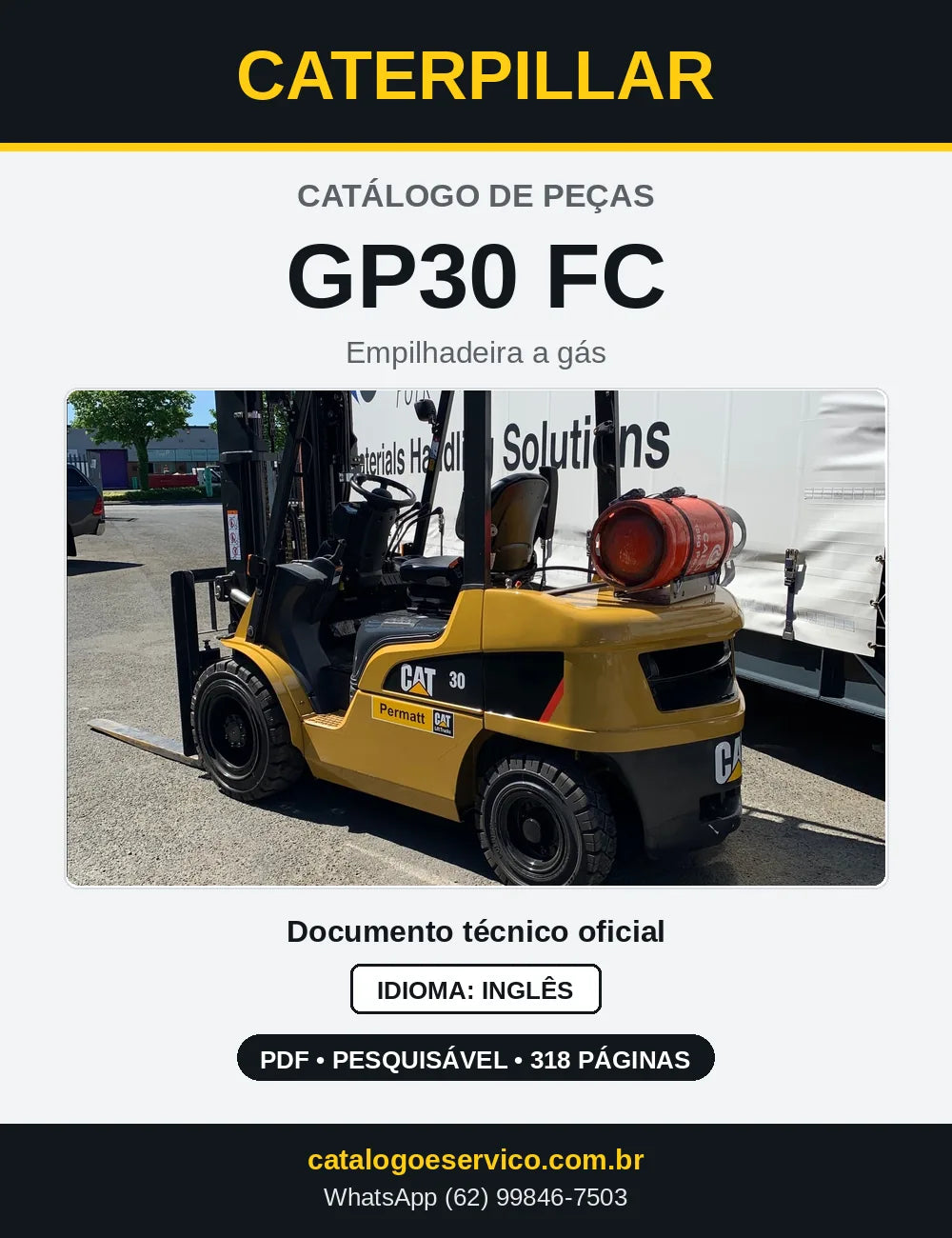 Capa do Catálogo de Peças Caterpillar GP30 FC em PDF