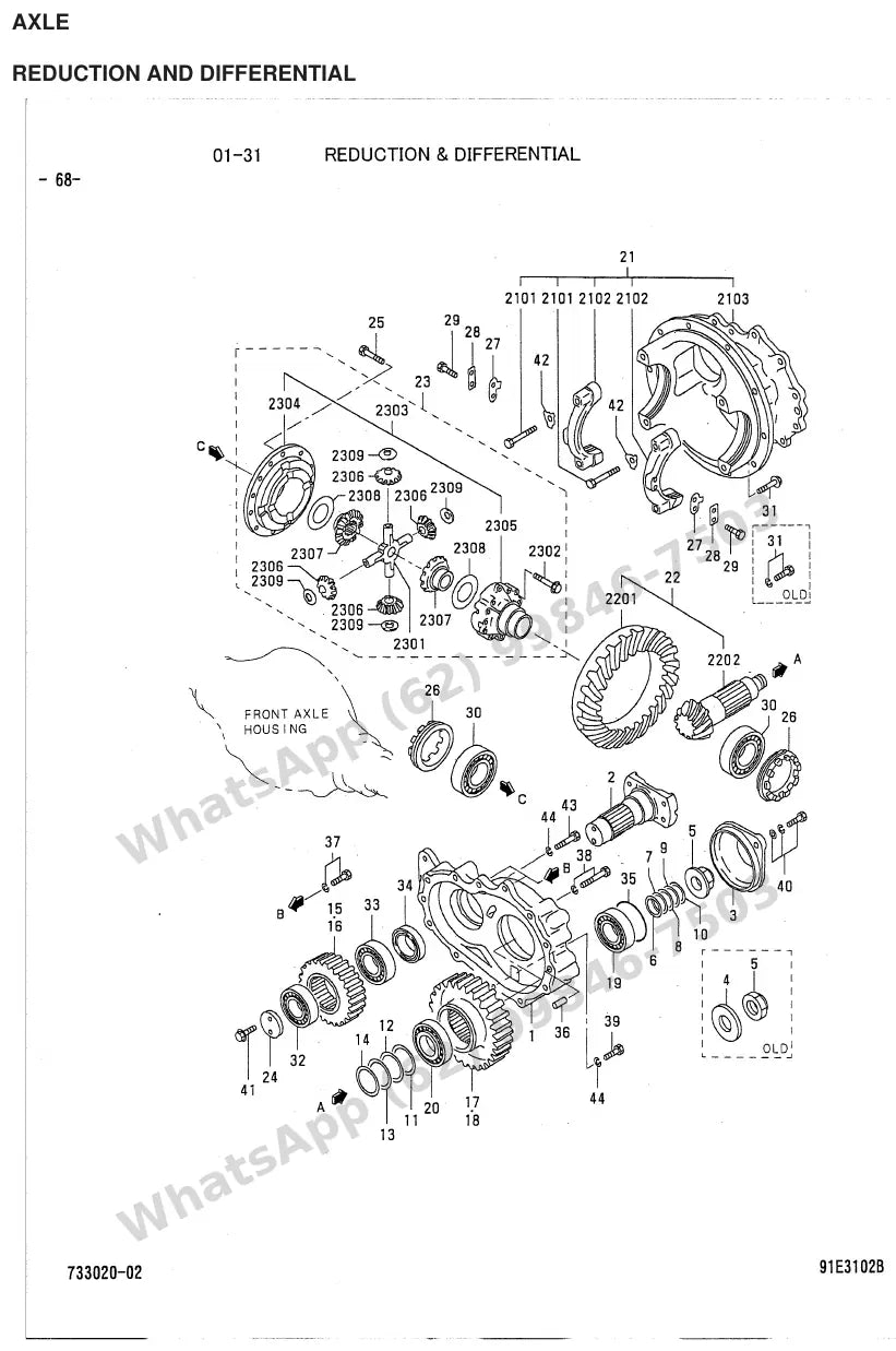 Vista explodida de peças do Catálogo Caterpillar GP30 MC – exemplo 1