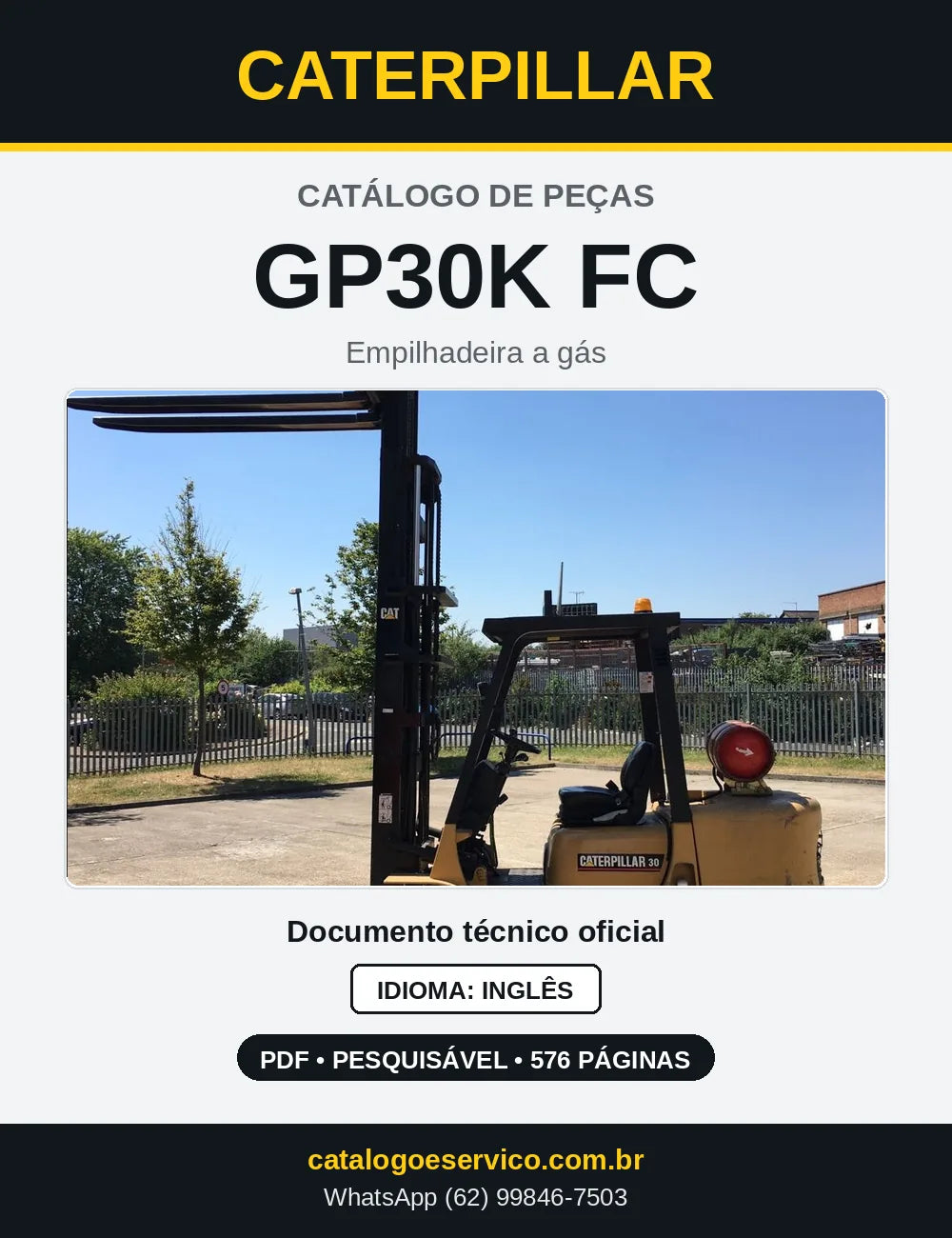 Capa do Catálogo de Peças Caterpillar GP30K FC em PDF