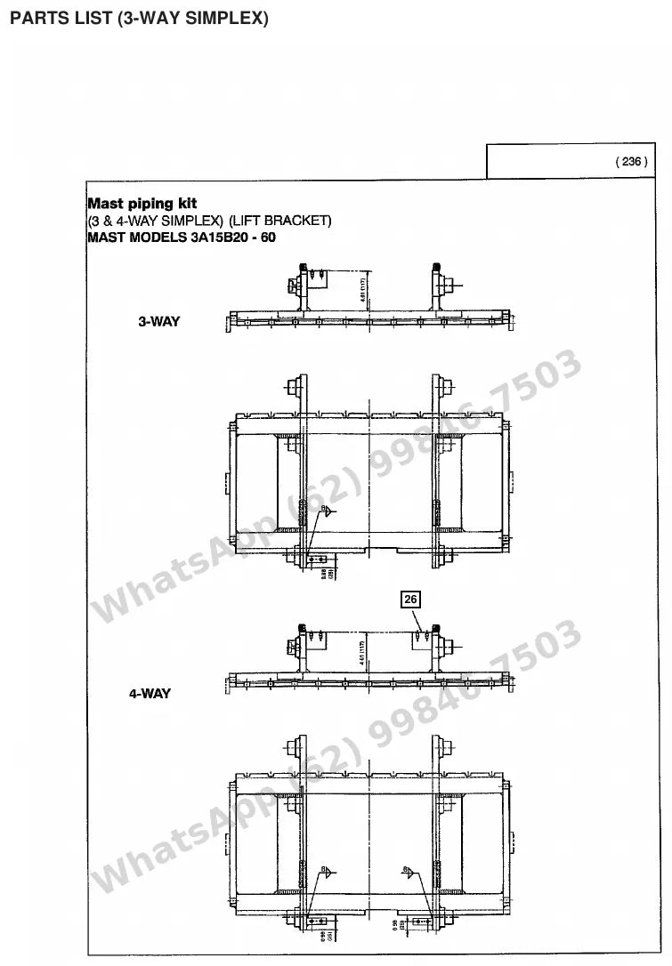 Vista explodida de peças do Catálogo Caterpillar GP35K MC – exemplo 1