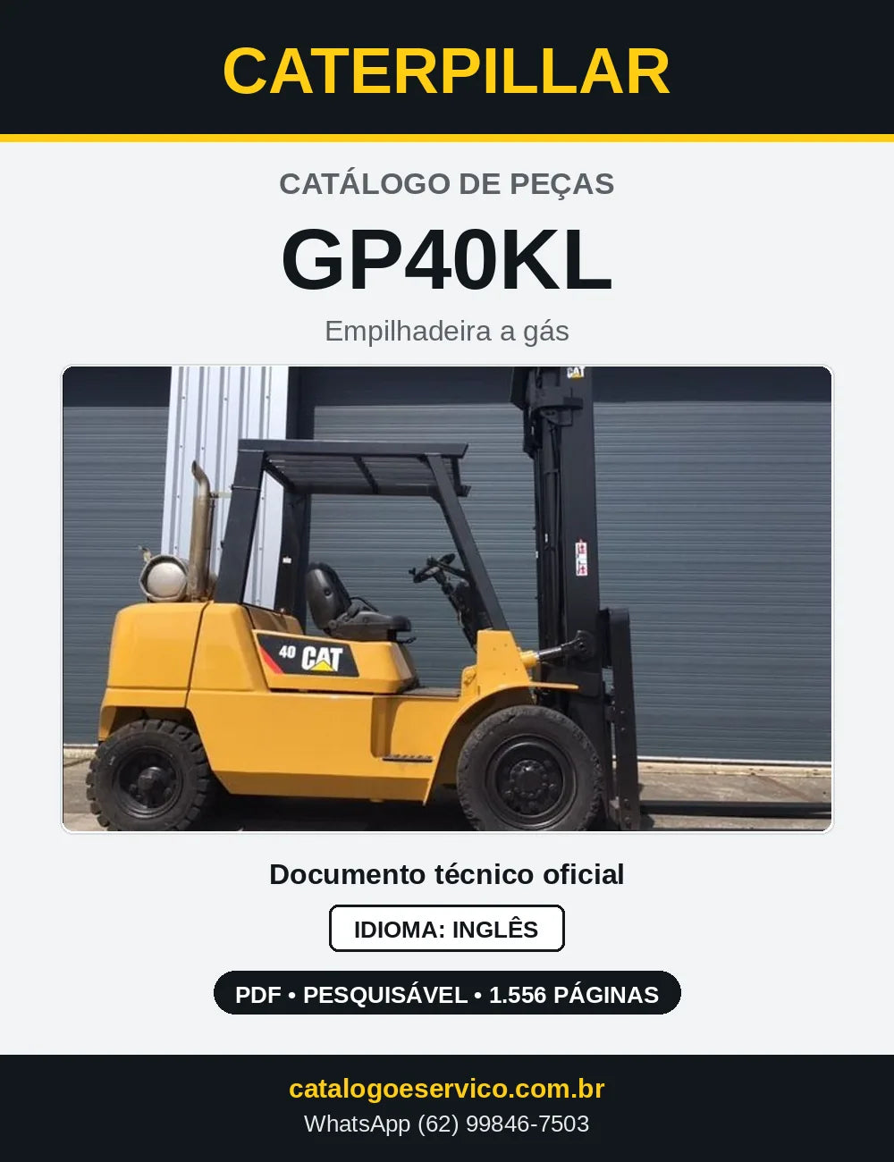 Capa do Catálogo de Peças Caterpillar GP40KL em PDF