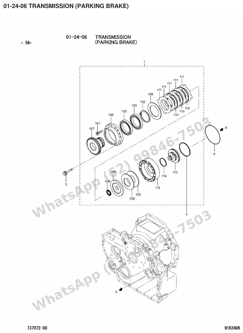 Vista explodida de peças do Catálogo Caterpillar GP40N – exemplo 3