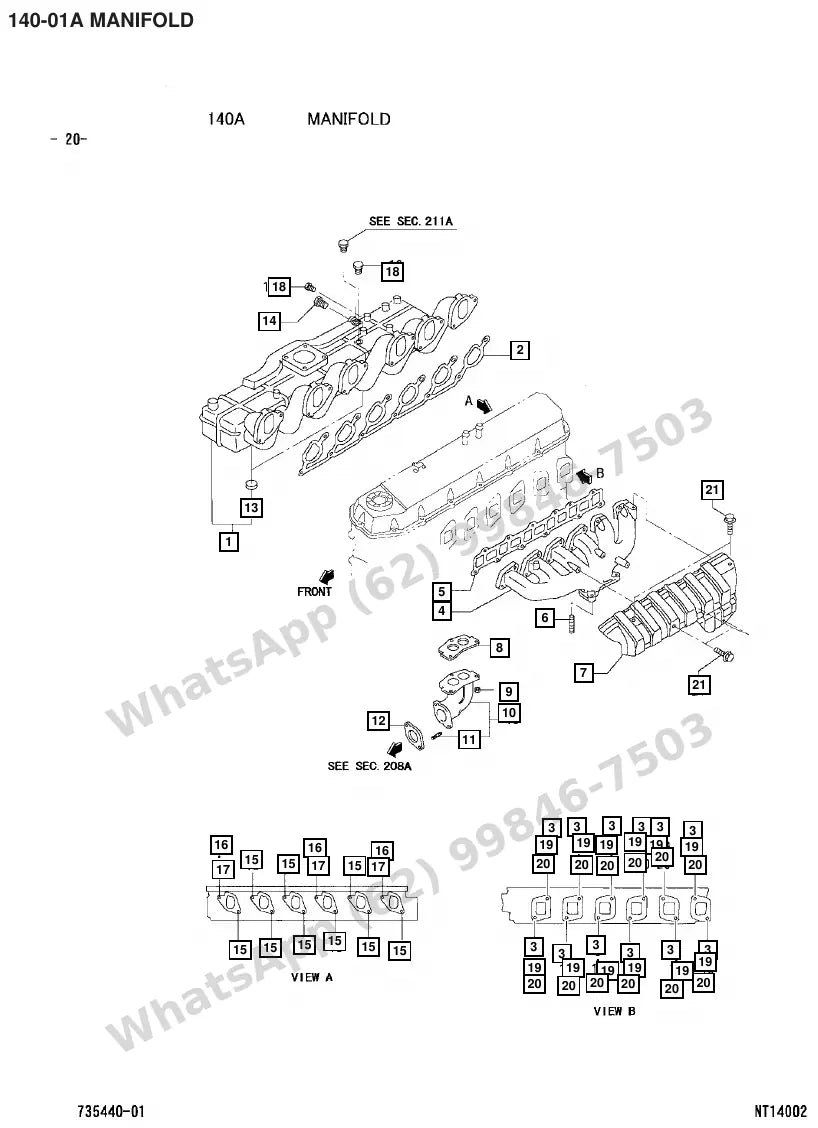 Vista explodida de peças do Catálogo Caterpillar GP45K – exemplo 2