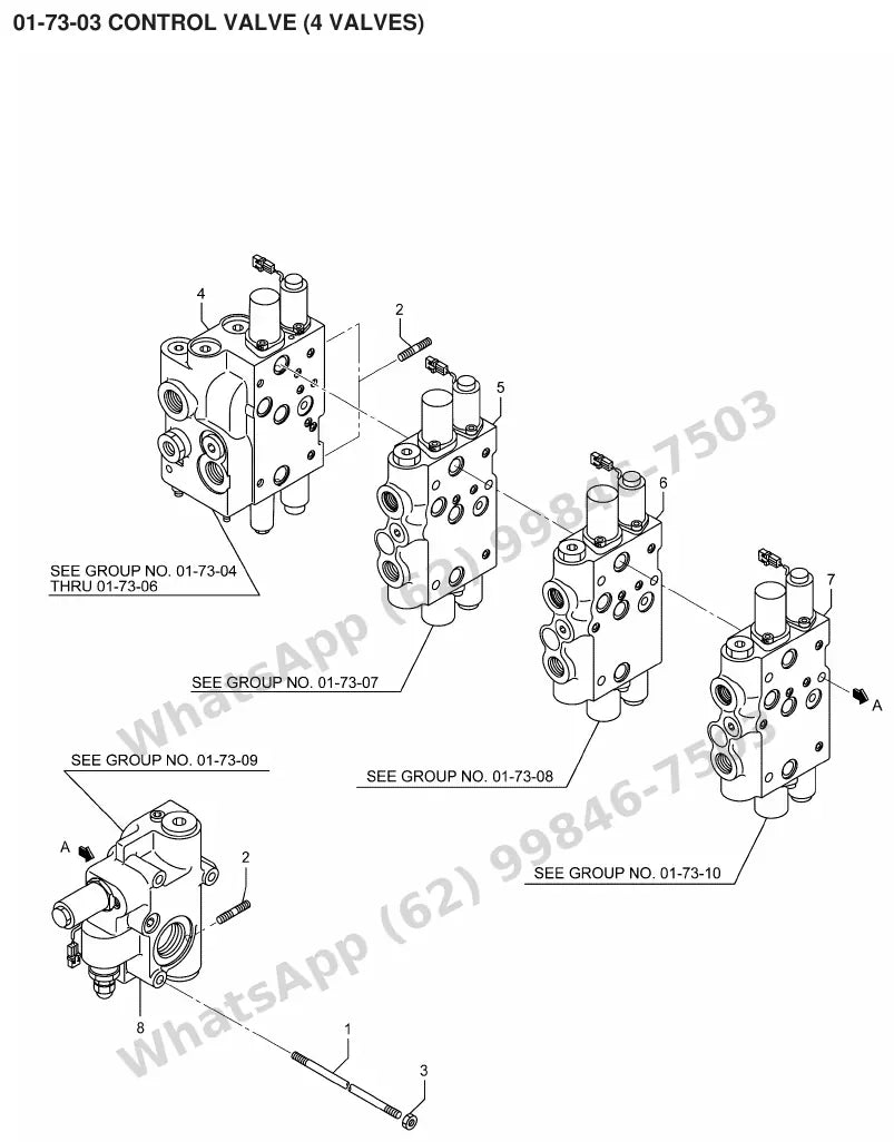 Vista explodida de peças do Catálogo Caterpillar GP50CN – exemplo 3