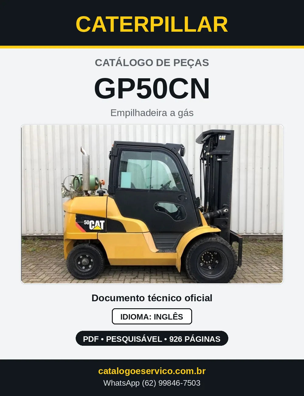 Capa do Catálogo de Peças Caterpillar GP50CN em PDF