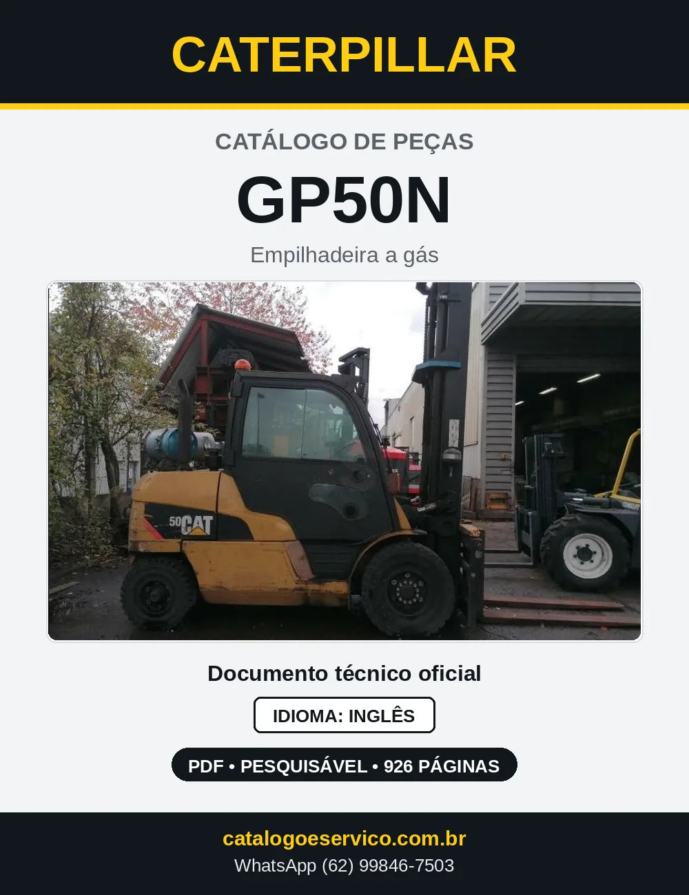 Capa do Catálogo de Peças Caterpillar GP50N em PDF