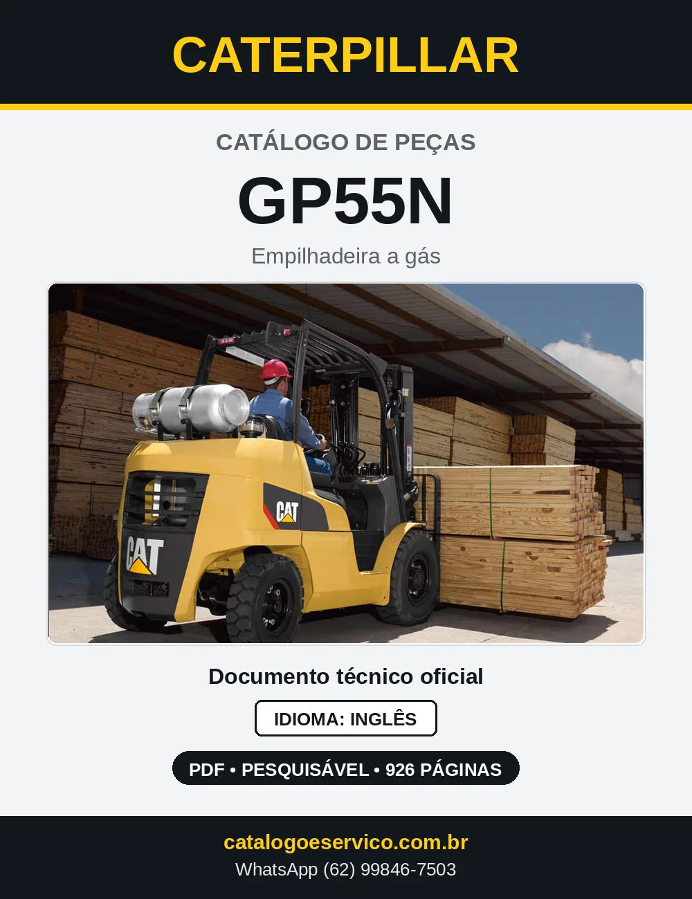 Capa do Catálogo de Peças Caterpillar GP55N em PDF