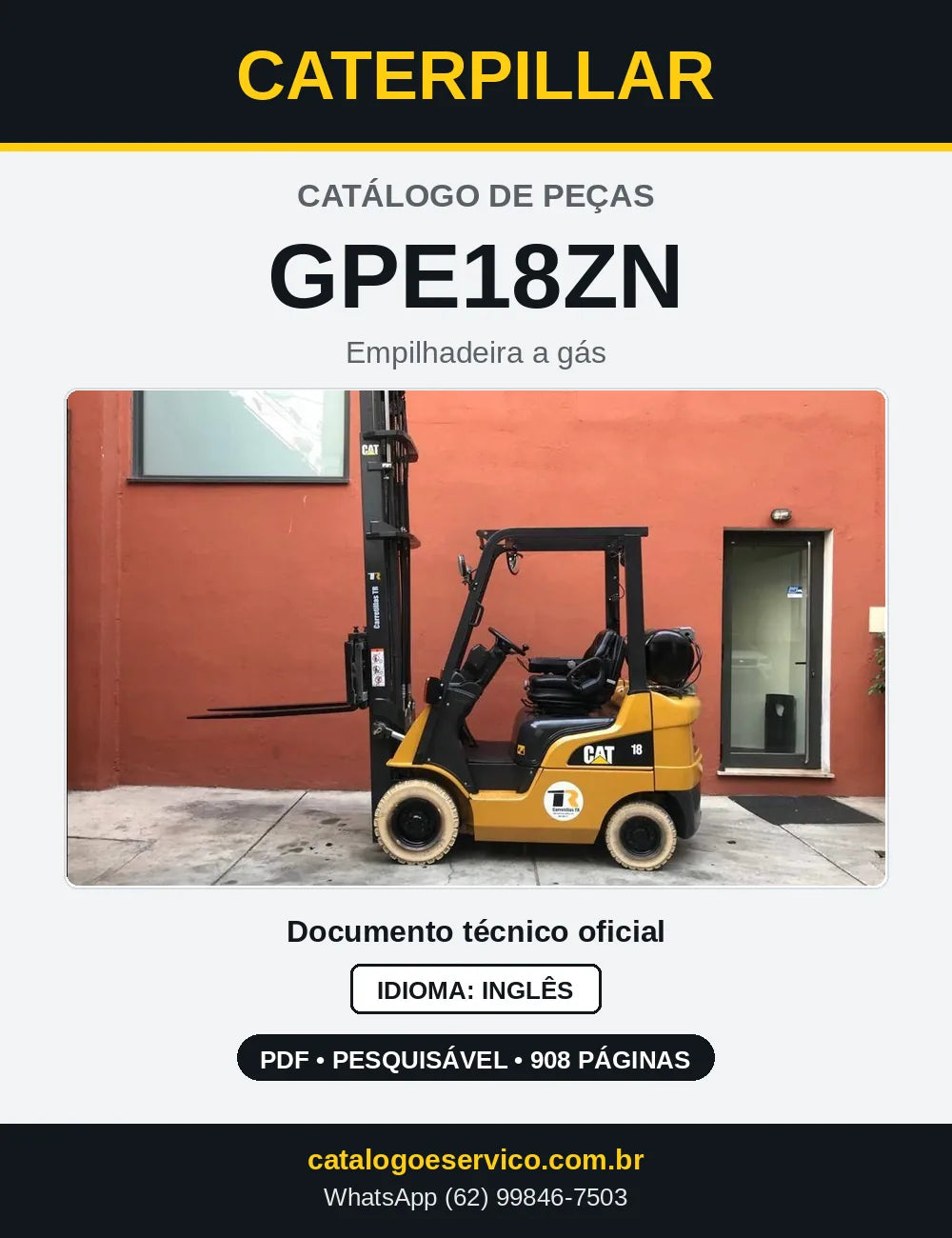 Capa do Catálogo de Peças Caterpillar GPE18ZN em PDF