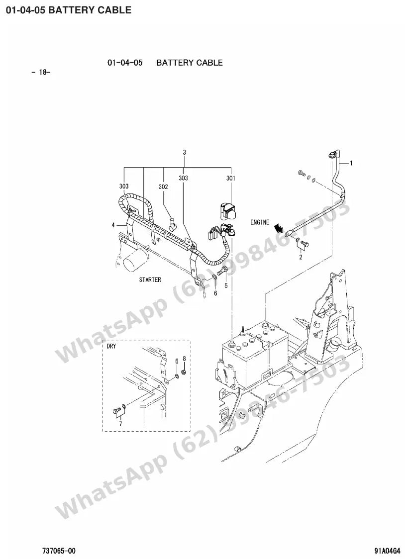 Vista explodida de peças do Catálogo Caterpillar GPE30N – exemplo 3