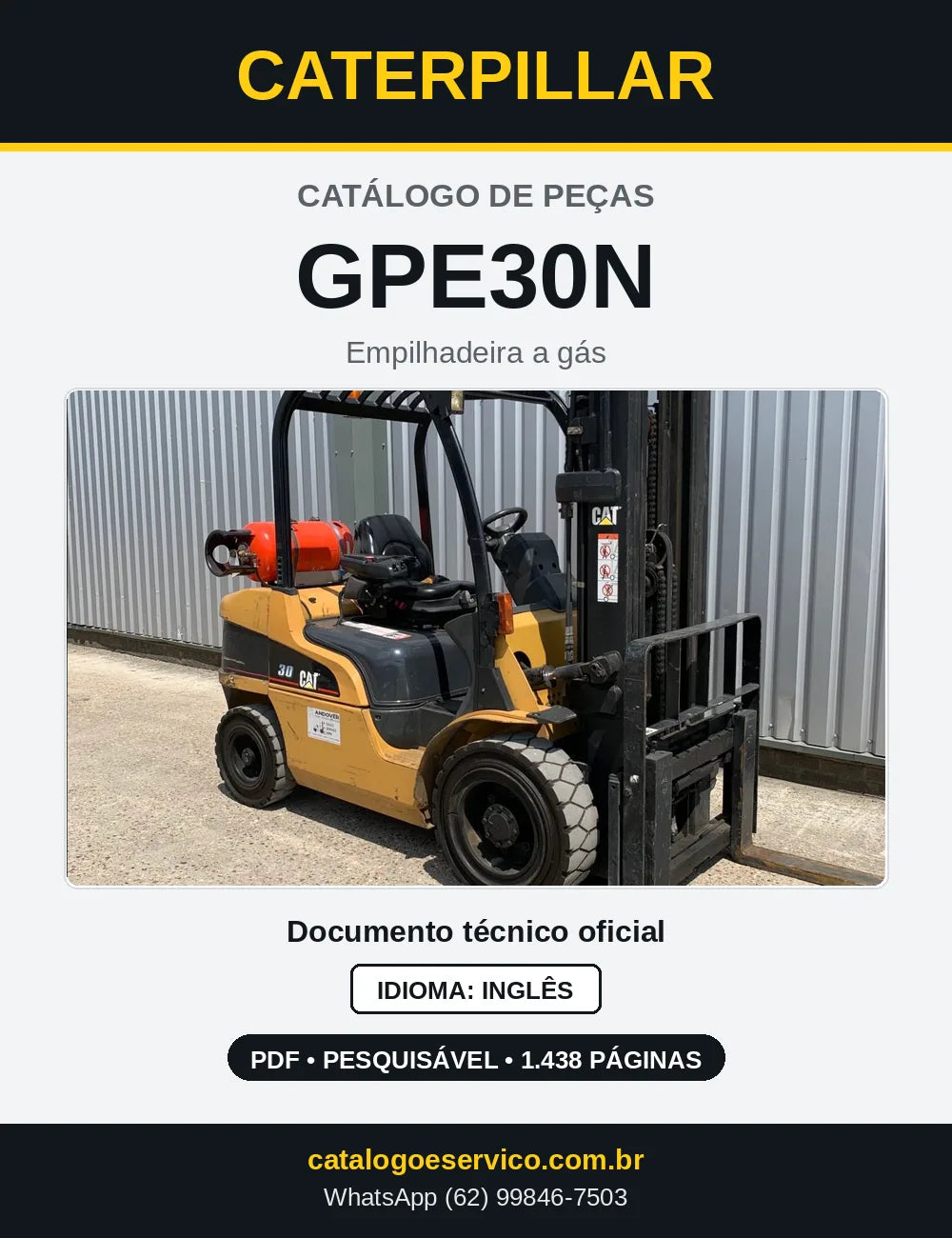 Capa do Catálogo de Peças Caterpillar GPE30N em PDF