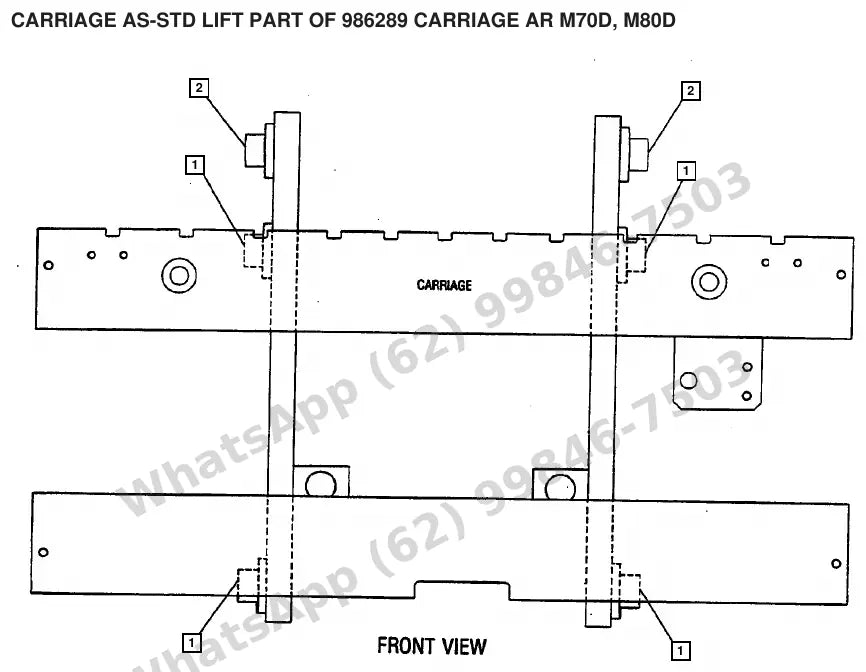 Vista explodida de peças do Catálogo Caterpillar M100D 36/48V – exemplo 4