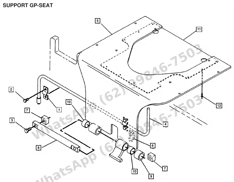 Vista explodida de peças do Catálogo Caterpillar M120D 36/48V – exemplo 1