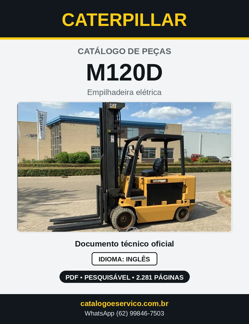 Capa do Catálogo de Peças Caterpillar M120D em PDF