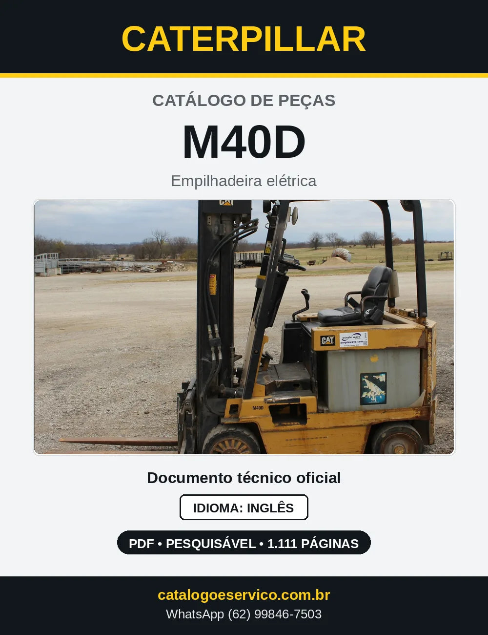 Capa do Catálogo de Peças Caterpillar M40D em PDF