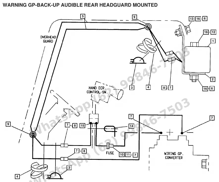 Vista explodida de peças do Catálogo Caterpillar M50D P – exemplo 1