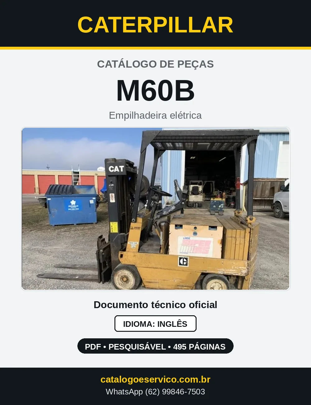 Capa do Catálogo de Peças Caterpillar M60B em PDF