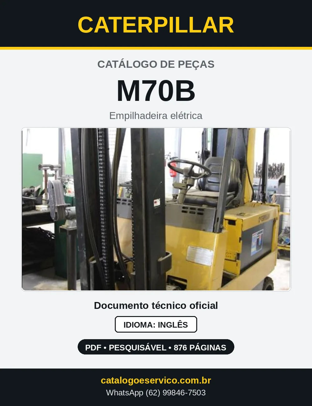 Capa do Catálogo de Peças Caterpillar M70B em PDF