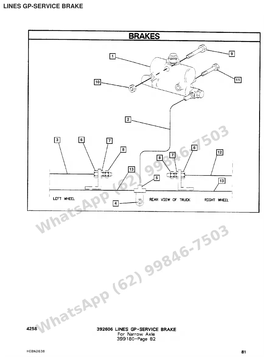 Vista explodida de peças do Catálogo Caterpillar M80B – exemplo 3