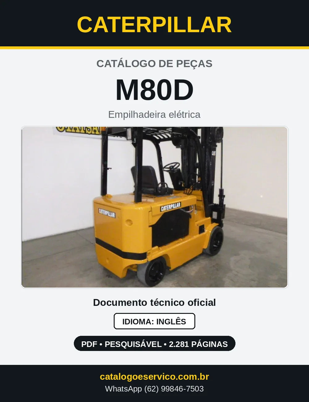 Capa do Catálogo de Peças Caterpillar M80D em PDF