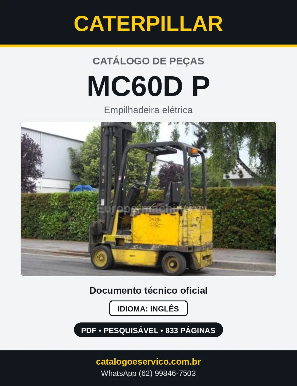 Capa do Catálogo de Peças Caterpillar MC60D P em PDF