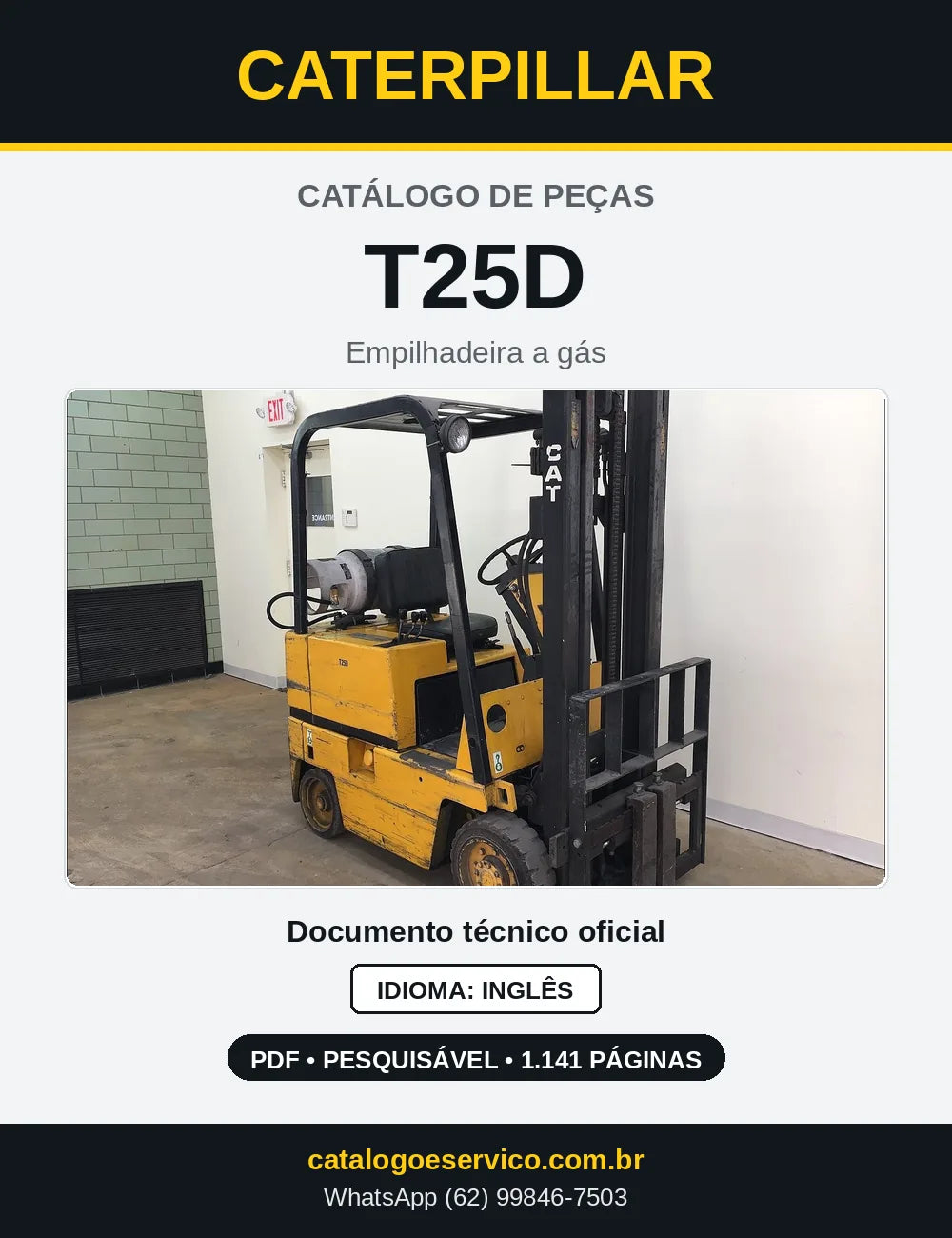 Capa do Catálogo de Peças Caterpillar T25D em PDF