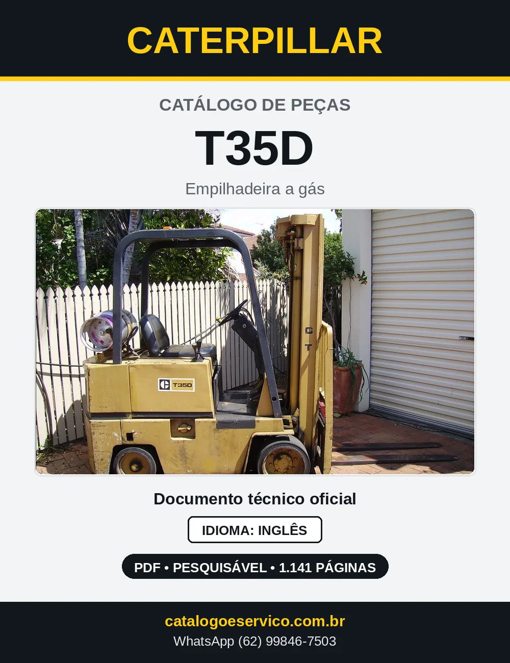 Capa do Catálogo de Peças Caterpillar T35D em PDF