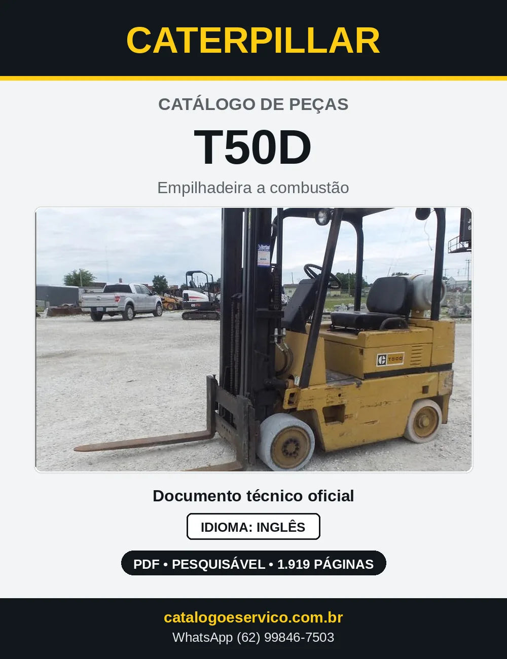 Capa do Catálogo de Peças Caterpillar T50D em PDF