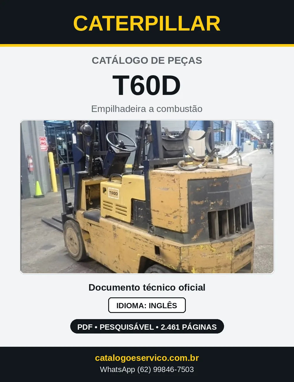 Capa do Catálogo de Peças Caterpillar T60D em PDF