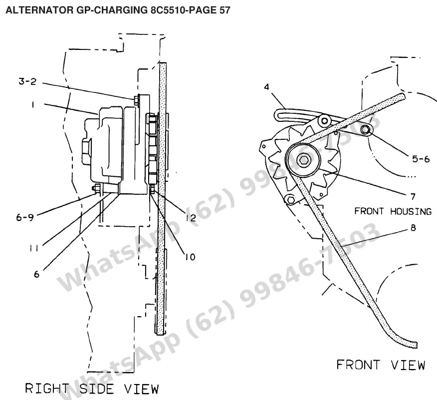 Vista explodida de peças do Catálogo Caterpillar V155C – exemplo 1