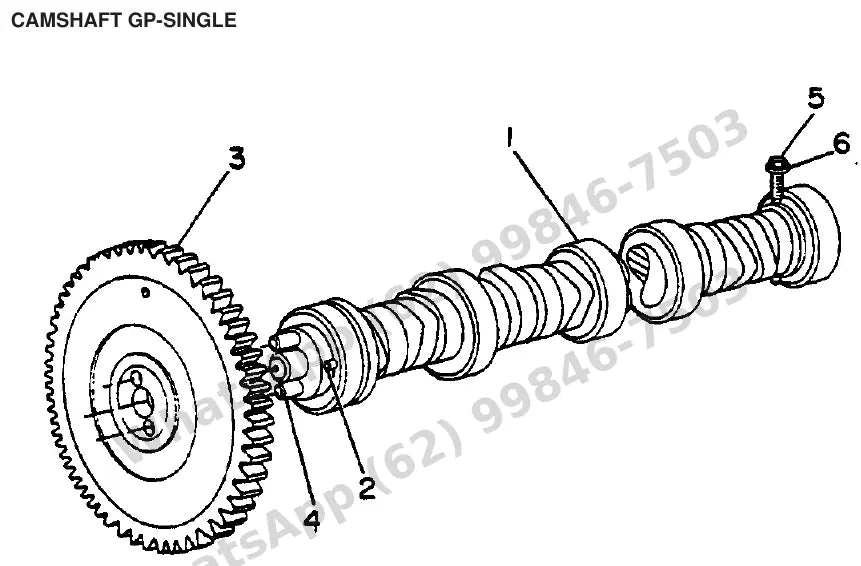 Vista explodida de peças do Catálogo Caterpillar V165C – exemplo 1