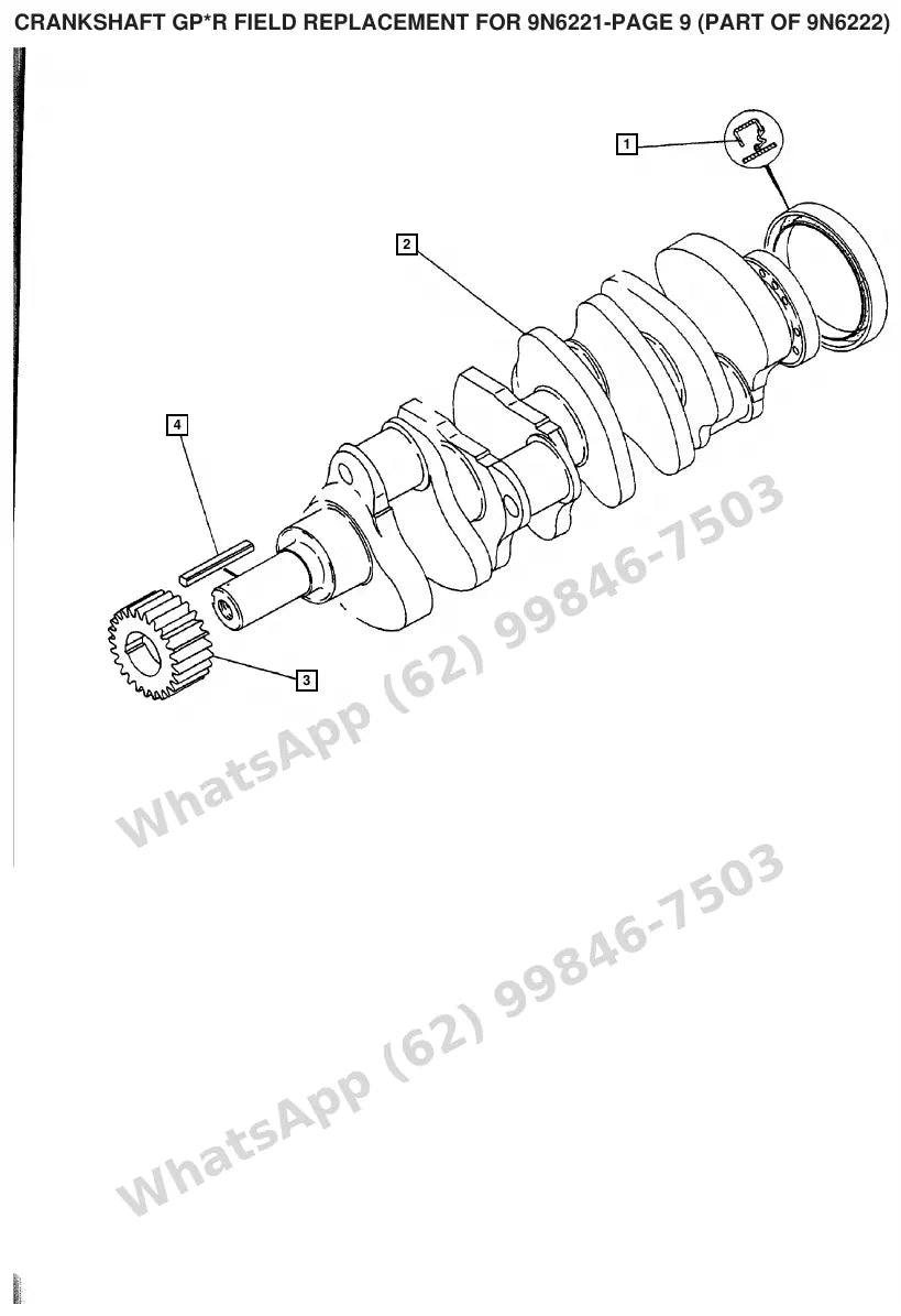 Vista explodida de peças do Catálogo Caterpillar V165C – exemplo 3