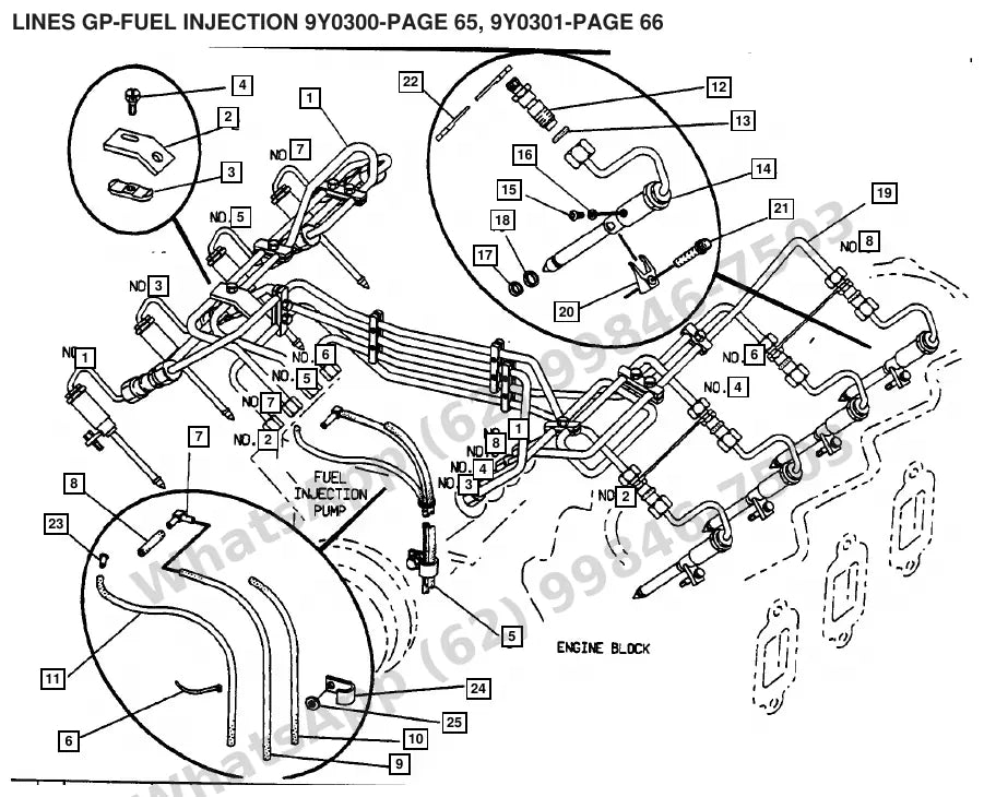 Vista explodida de peças do Catálogo Caterpillar V200C – exemplo 1