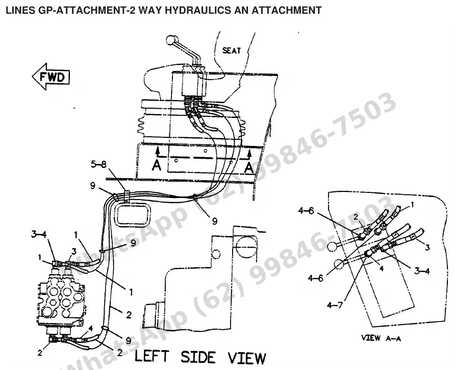 Vista explodida de peças do Catálogo Caterpillar V200C – exemplo 2