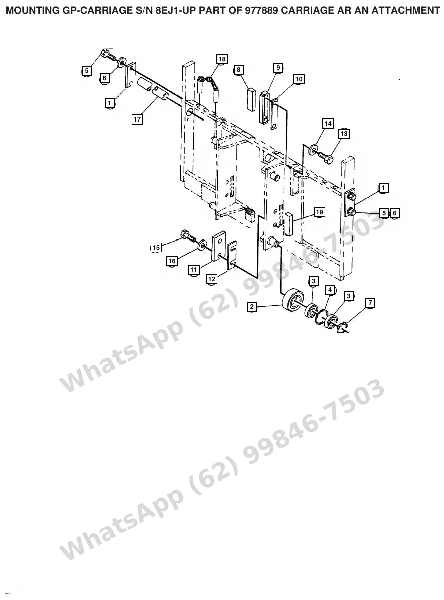Vista explodida de peças do Catálogo Caterpillar V225C – exemplo 4