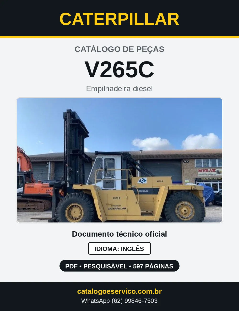 Capa do Catálogo de Peças Caterpillar V265C em PDF