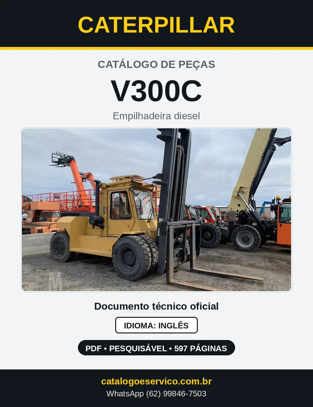 Capa do Catálogo de Peças Caterpillar V300C em PDF