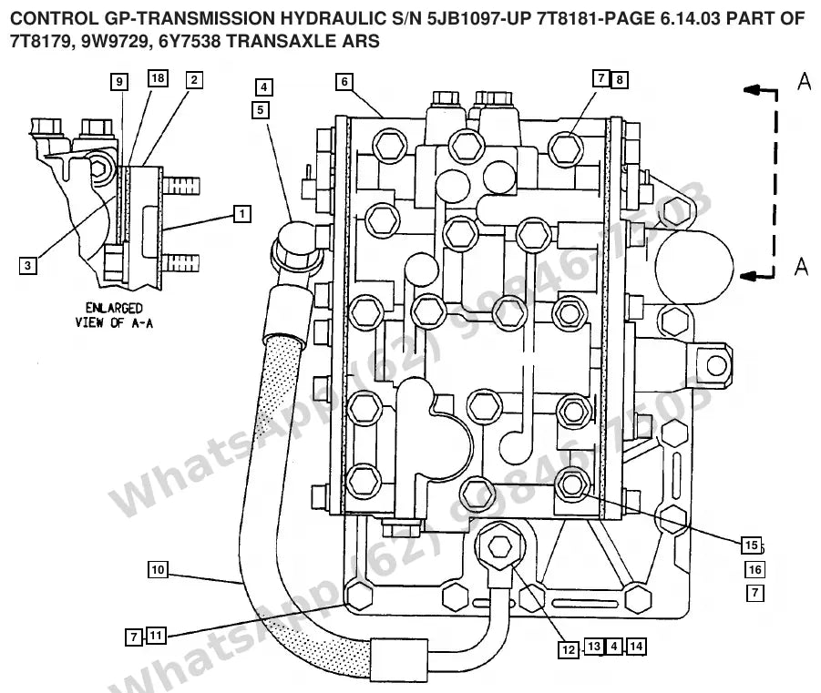 Vista explodida de peças do Catálogo Caterpillar V35D – exemplo 3