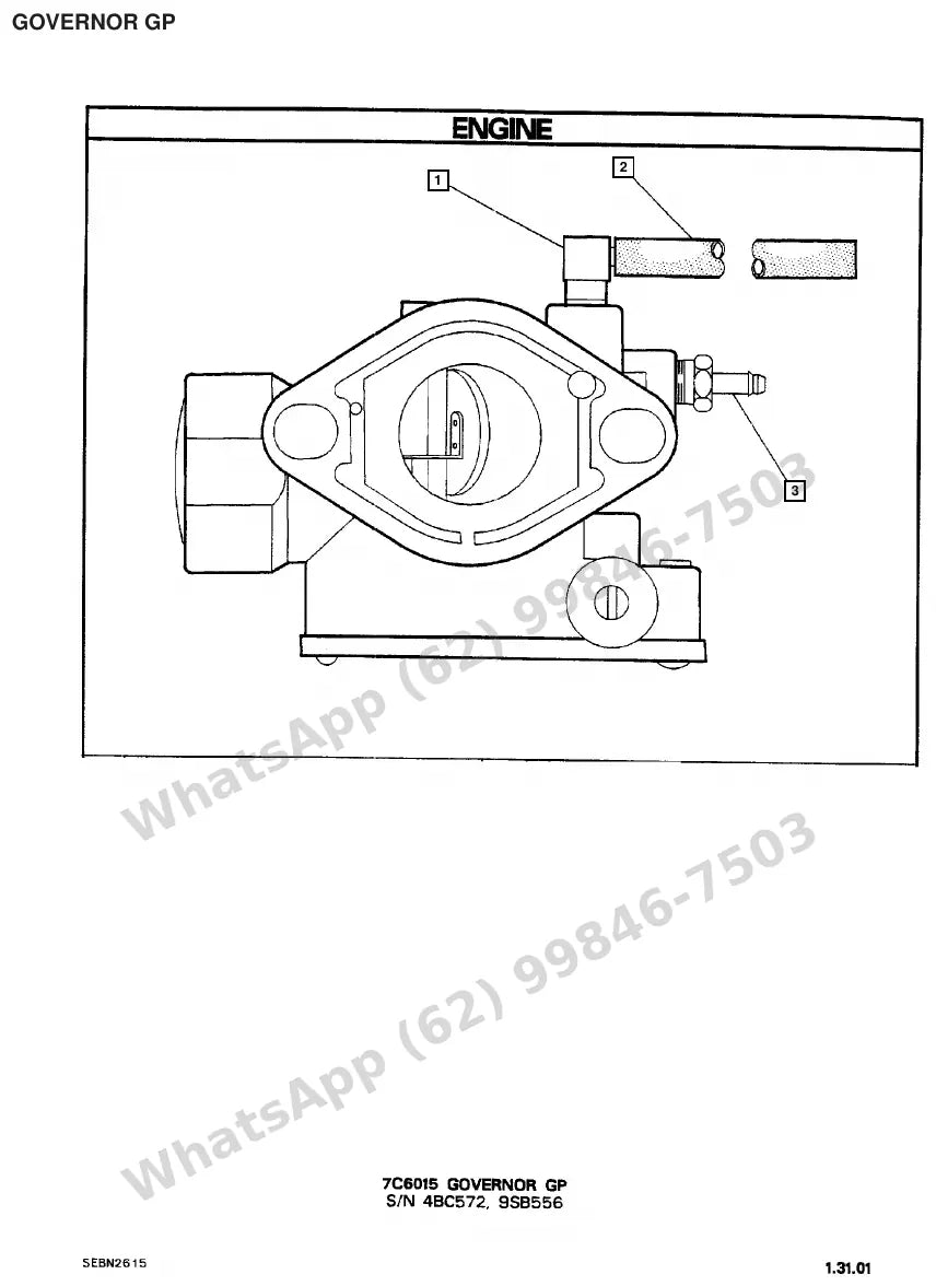 Vista explodida de peças do Catálogo Caterpillar V40D SA – exemplo 1