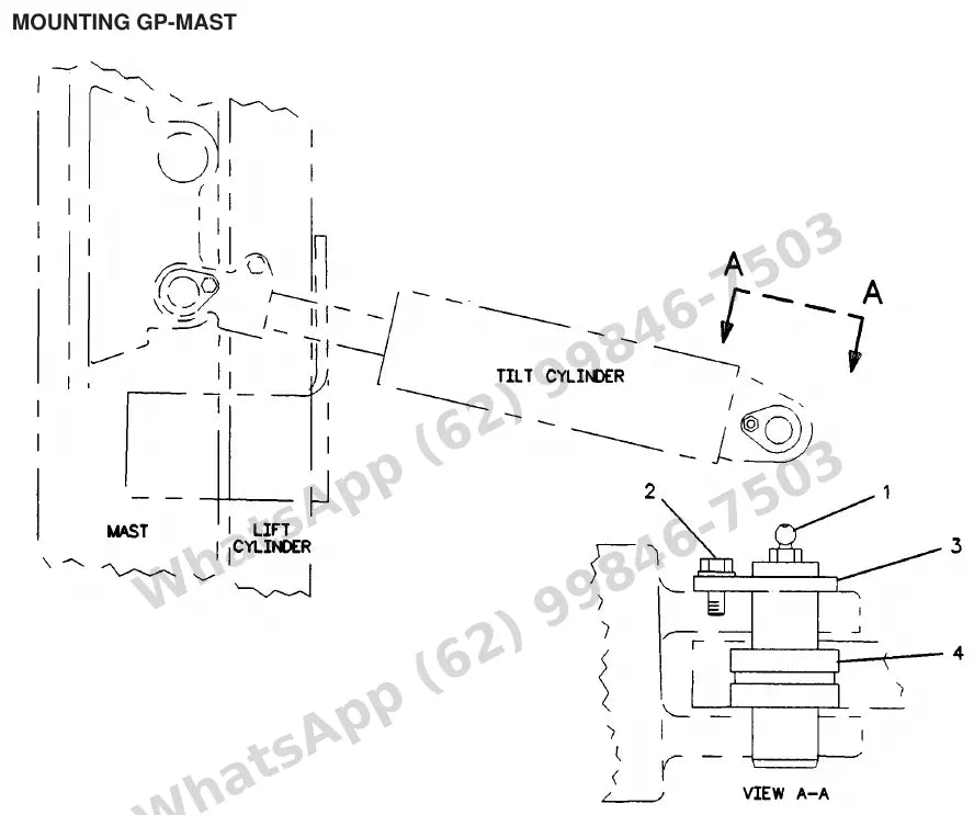 Vista explodida de peças do Catálogo Caterpillar V40E – exemplo 3
