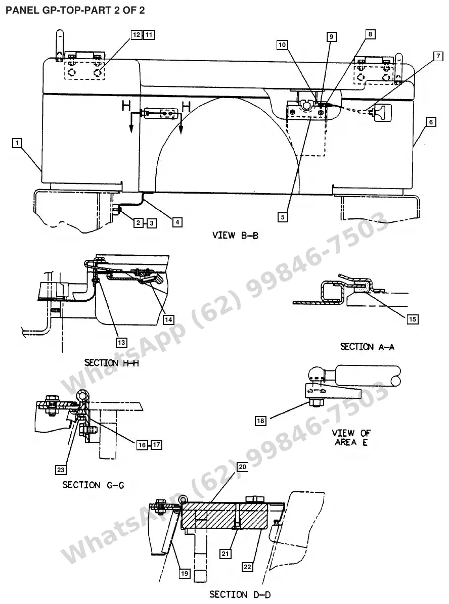 Vista explodida de peças do Catálogo Caterpillar V50E – exemplo 4